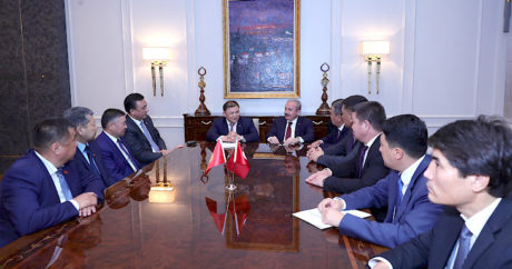 Kırgızistan Meclis Başkanı TBMM Başkanı Mustafa Şentop`la görüştü