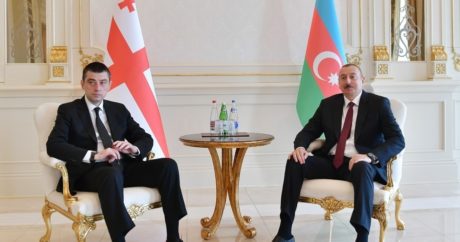 Azerbaycan Cumhurbaşkanı Aliyev, Gürcistan Başbakanı Gakharia`yı kabul etti