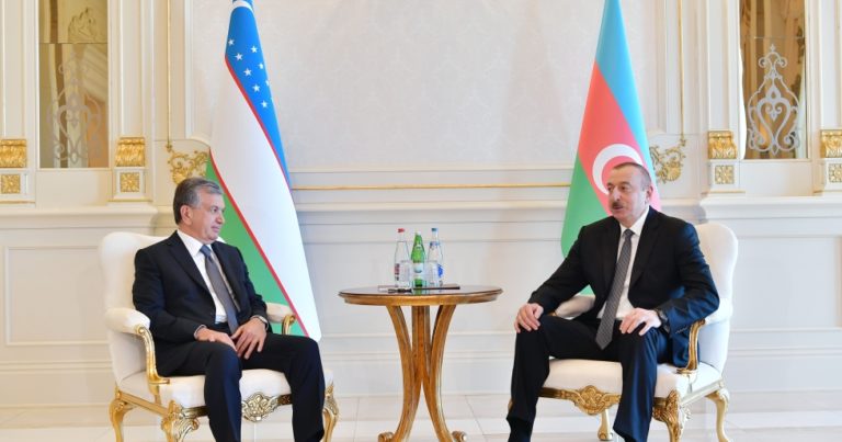 Azerbaycan ve Özbekistan Cumhurbaşkanları görüştü