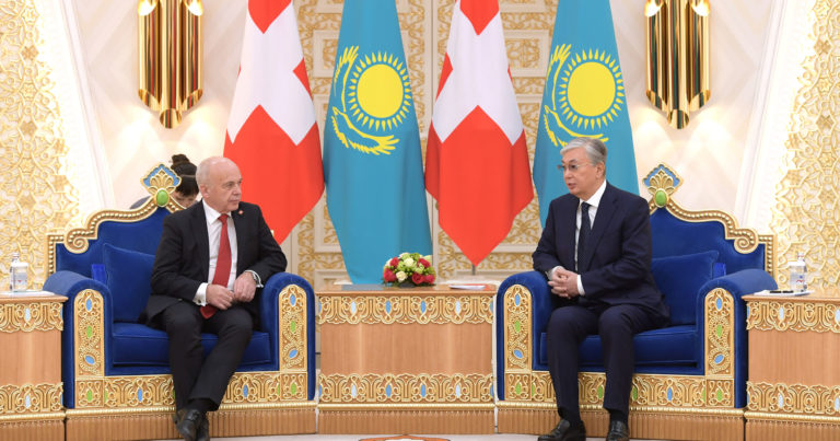 Kazakistan ve İsviçre Cumhurbaşkanları Nur-Sultan`da bir araya geldi
