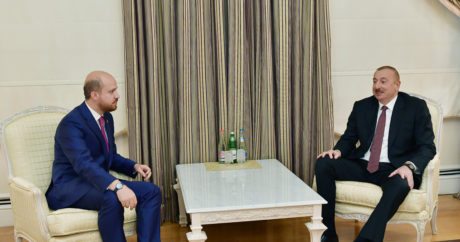 Azerbaycan Cumhurbaşkanı Aliyev, Dünya Etnospor Konfederasyonu Başkanı Bilal Erdoğan`la görüştü