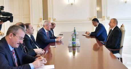 Azerbaycan Cumhurbaşkanı Aliyev, Türkiye Ulaştırma ve Altyapı Bakanı Turhan`la görüştü