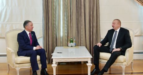 Azerbaycan Cumhurbaşkanı Aliyev, Kazakistan Meclis Başkanı Nigmatullin`i kabul etti