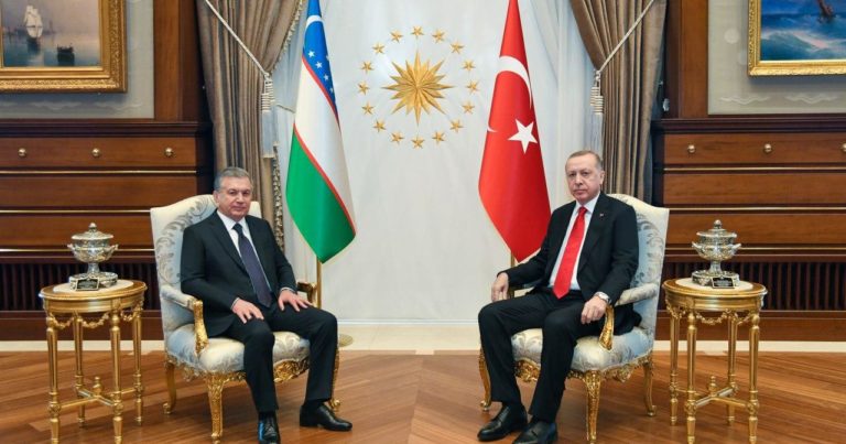 Cumhurbaşkanı Erdoğan Özbekistan Cumhurbaşkanı Mirziyoyev ile görüştü