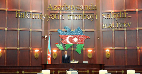 Cumhurbaşkanı Aliyev`in katılımıyla Azerbaycan Meclisi`nin ilk oturumu başladı