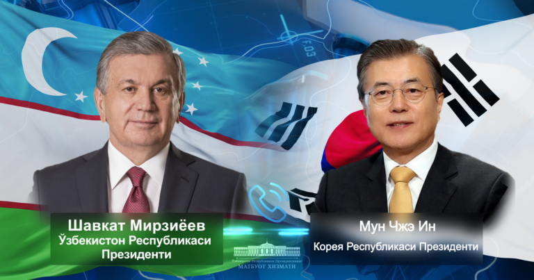 Cumhurbaşkanı Mirziyoyev, Güney Koreli mevkidaşı Moon Jae ile görüştü