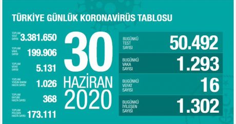Türkiye’de iyileşenlerin sayısı 173 bin 111’e yükseldi