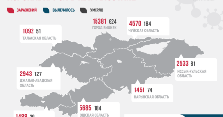 Kırgızistan’da 24 saatte 662 kişide daha Kovid-19 tespit edildi