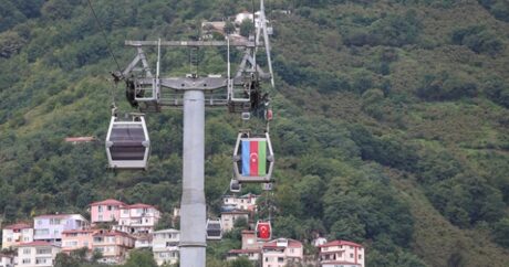 Ordu’da teleferiğe Türk ve Azerbaycan bayrakları asıldı