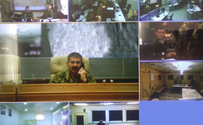 İşte Azerbaycan ordusunun komuta merkezinden görüntüler