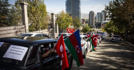 Başkent Ankara`da Azerbaycan’a destek konvoyu