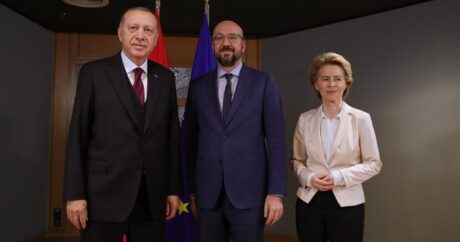 Cumhurbaşkanı Erdoğan, AB heyeti ile görüşüyor