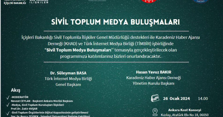 “Sivil Toplum Medya Buluşmaları” Ankara’da yapılacak